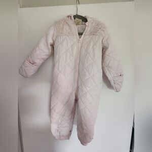 First Impressions Pink Quilted One Piece Snowsuit